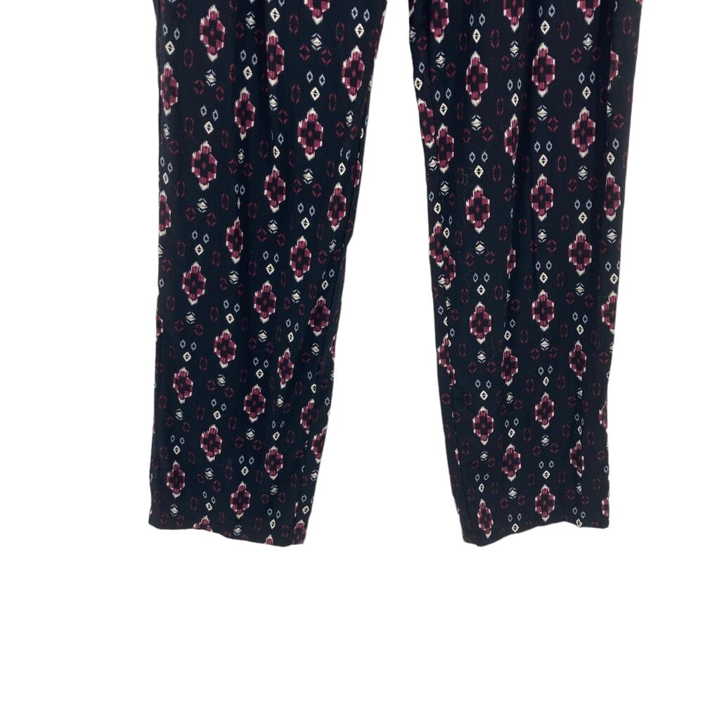 Bajee Collection By Becool Jumpsuit Womens Medium Black Geo Print Button Front - Picture 6 of 16